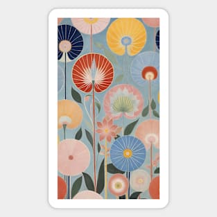 Hilma's Blossom Symphony: Abstract Floral Patterns Magnet